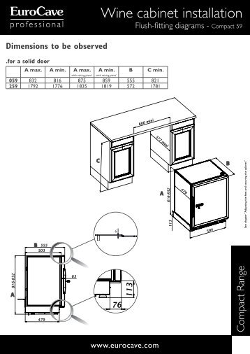 EuroCave Compact / Integrated Wine Cabinet Product Dimensions ...