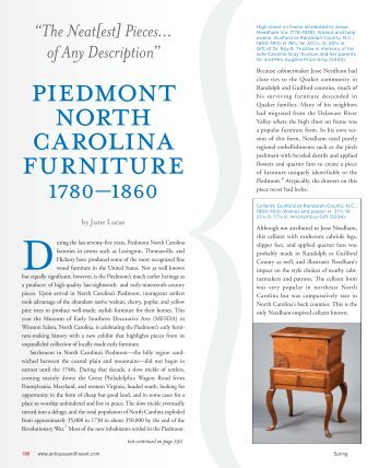 Piedmont North Carolina Furniture - Antiques and Fine Art