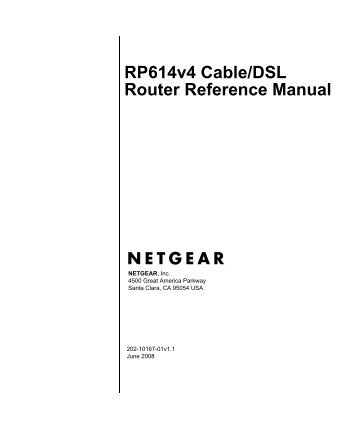 RP614v4 Cable/DSL Router Reference Manual - Netgear