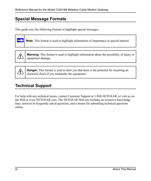 Reference Manual for the Model CG814M Wireless Cable ... - netgear