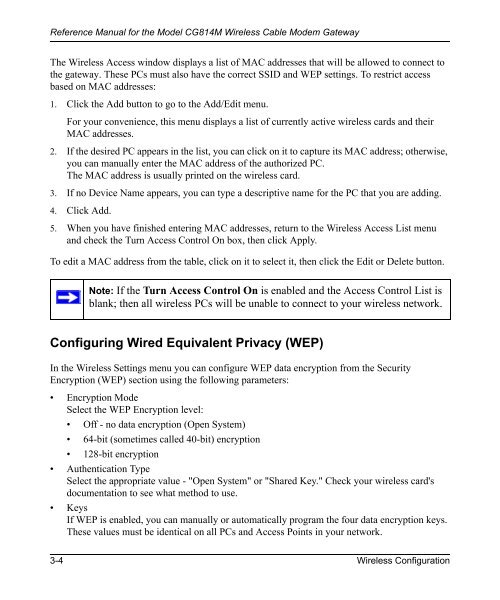 Reference Manual for the Model CG814M Wireless Cable ... - netgear