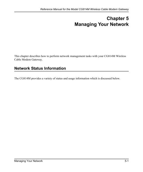 Reference Manual for the Model CG814M Wireless Cable ... - netgear