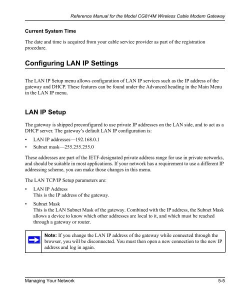 Reference Manual for the Model CG814M Wireless Cable ... - netgear