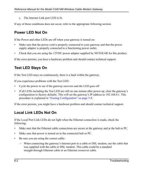 Reference Manual for the Model CG814M Wireless Cable ... - netgear