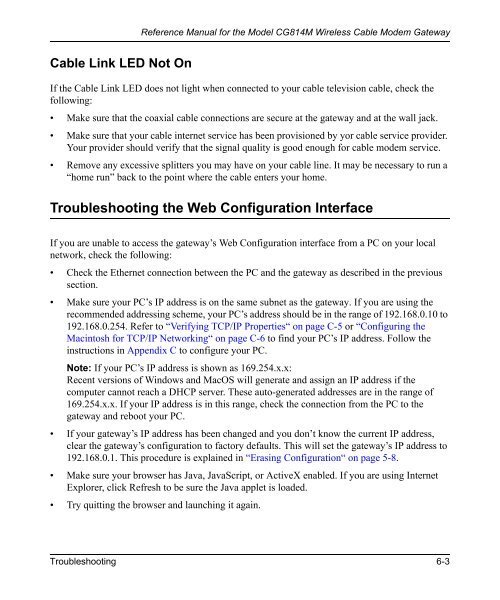 Reference Manual for the Model CG814M Wireless Cable ... - netgear