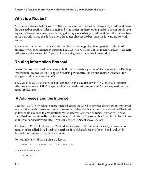 Reference Manual for the Model CG814M Wireless Cable ... - netgear