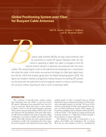 Global Positioning System over Fiber for Buoyant Cable Antennas