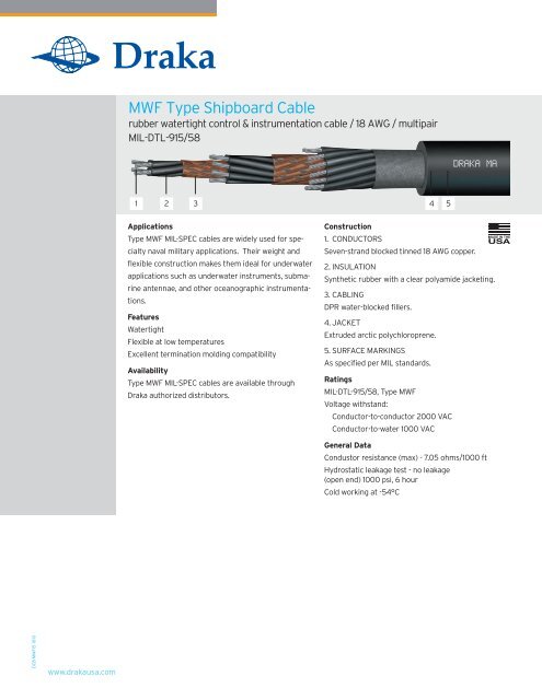 MWF Type Shipboard Cable - Prysmian