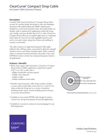 ClearCurve® Compact Drop Cable - Corning Incorporated