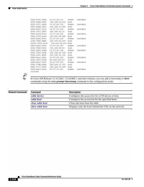 Cisco Broadband Cable Command Reference Guide