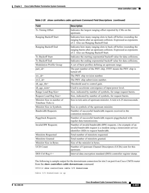 Cisco Broadband Cable Command Reference Guide