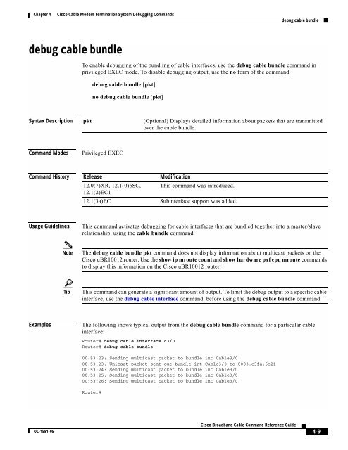 Cisco Broadband Cable Command Reference Guide