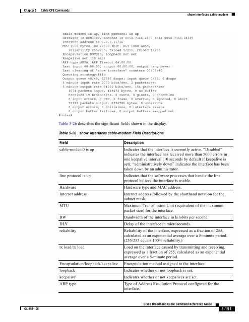 Cisco Broadband Cable Command Reference Guide