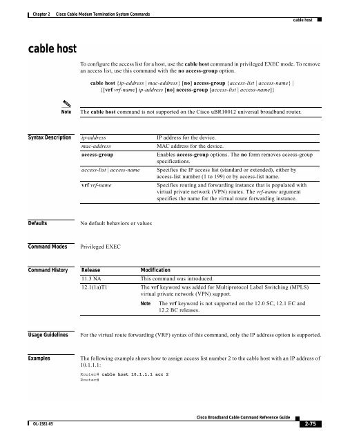 Cisco Broadband Cable Command Reference Guide