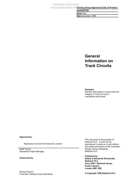 General Information on Track Circuits - RGS Online