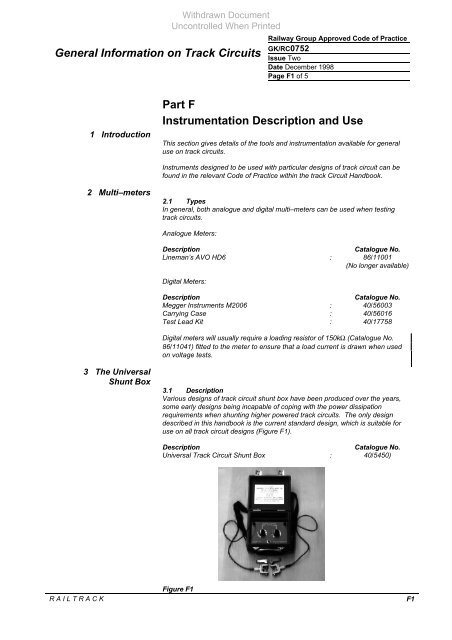 General Information on Track Circuits - RGS Online