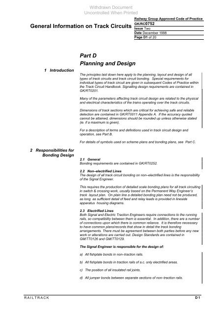 General Information on Track Circuits - RGS Online