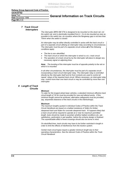 General Information on Track Circuits - RGS Online