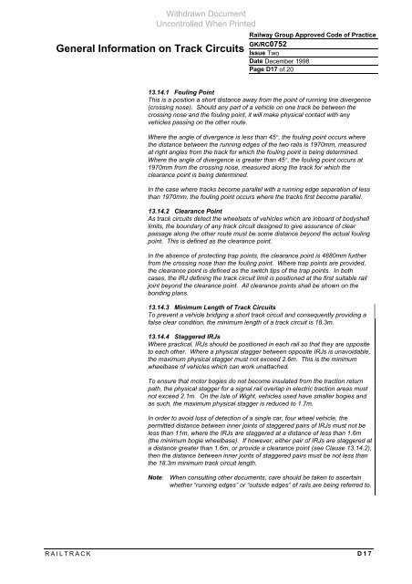 General Information on Track Circuits - RGS Online