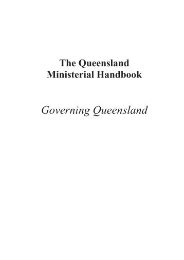 Ministerial Handbook - Department of the Premier and Cabinet ...