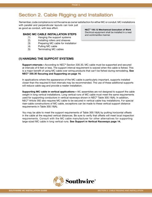 MEGA MC Cable Installation & Application Guide - Southwire