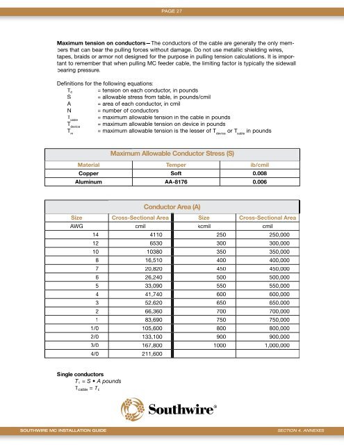 MEGA MC Cable Installation & Application Guide - Southwire