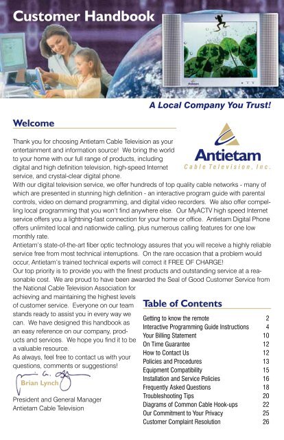 Customer Handbook Antietam Cable Television