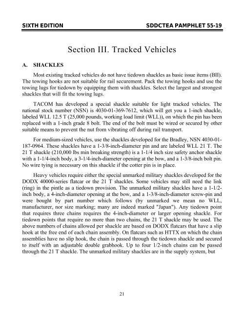 Tiedown Handbook For Rail Movements - SDDCTEA - U.S. Army