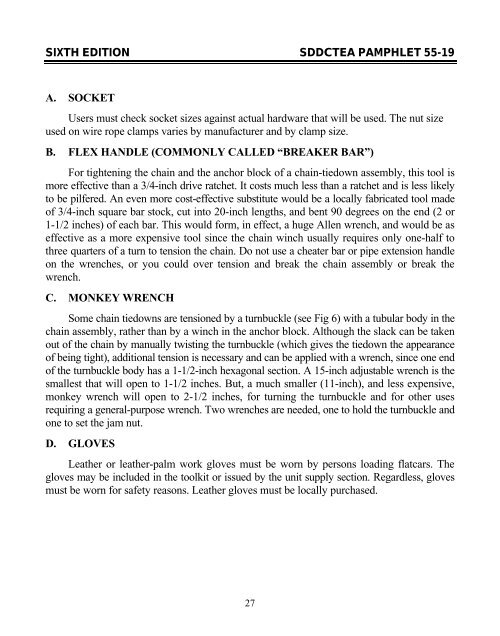 Tiedown Handbook For Rail Movements - SDDCTEA - U.S. Army