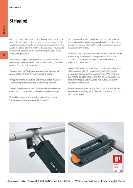 Weidmuller Cable Stripping Tools