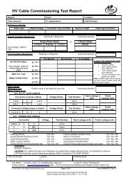 HV Cable Commissioning Test Report - Ergon Energy