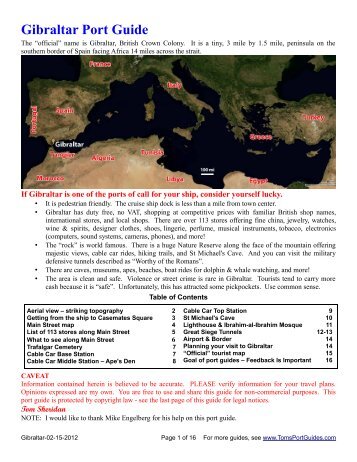 Gibraltar Port Guide - Toms Port Guides