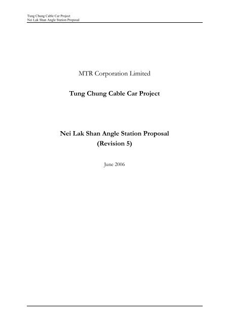 Tung Chung Cable Car Project Nei Lak Shan Angle Station Proposal