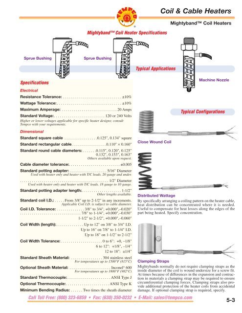 Coil & Cable Heaters - Tempco Electric Heater Corporation