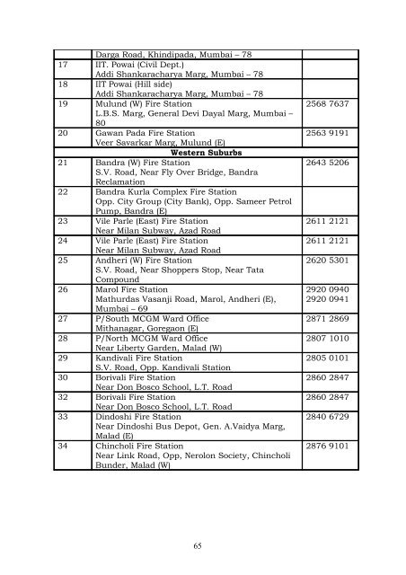 Annexure – I - The Municipal Corporation of Greater Mumbai