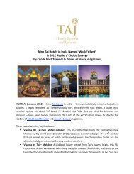 Nine Taj Hotels in India - Sheila Donnelly & Associates