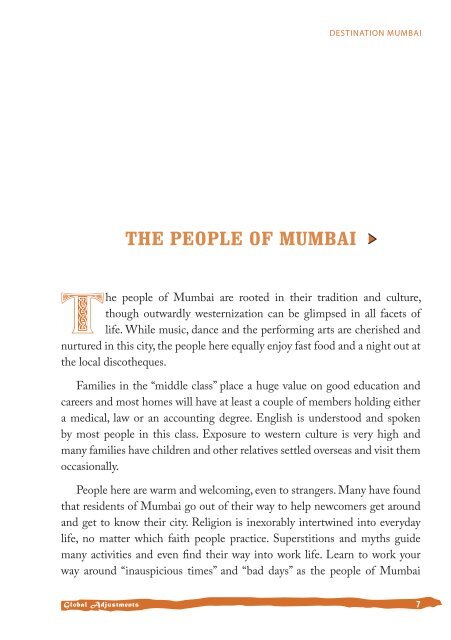 DESTINATION MUMBAI - Global Adjustments