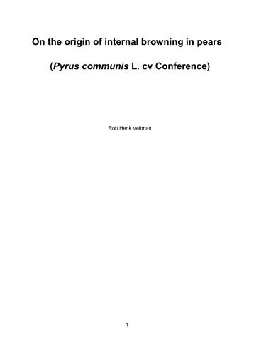 On the origin of internal browning in pears (Pyrus ... - Poscosecha