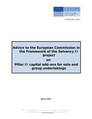 Advice to the European Commission in the Framework of ... - EIOPA