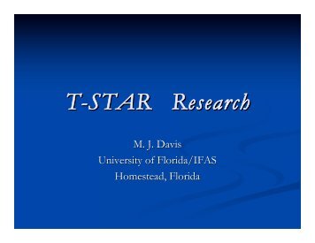 T-STAR Research - Tropical Research and Education Center ...