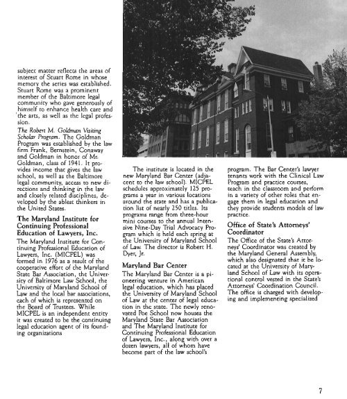 University of Maryland School of Law : Catalog, 1988-1989