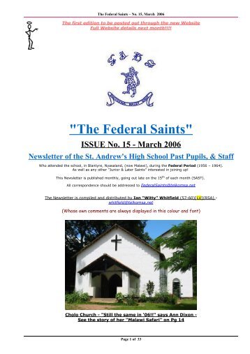 No. 15, March 2006 - the Federal Saints web