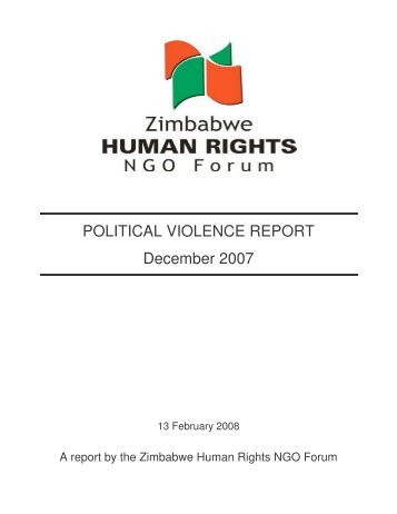 POLITICAL VIOLENCE REPORT December 2007 - Kubatana