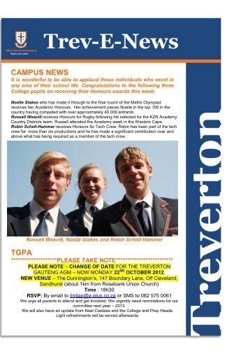 CAMPUS NEWS TGPA - Treverton Schools
