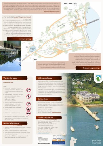 Kawau Island Historic Reserve brochure - Department of Conservation