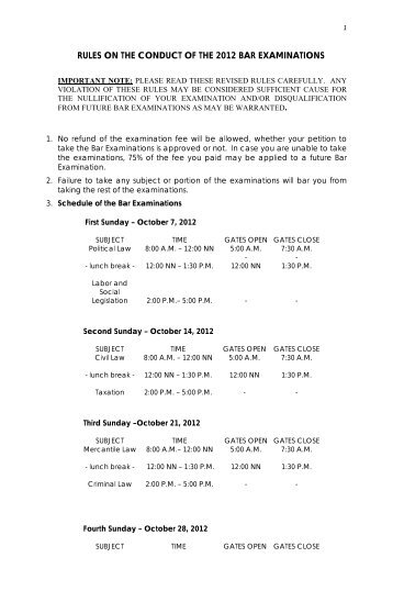 revised rules on the conduct of the bar