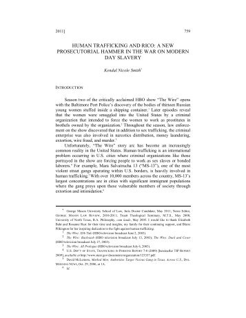 Human Trafficking and RICO - George Mason Law Review