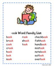 eat Word Family List - Little Book Lane