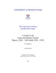 Guide, Clark and Madeira Family Papers - University Archives and ...