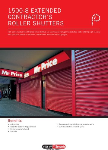 Roll-Up Serranda - 1500-8 Extended Contractor's Roller Shutters